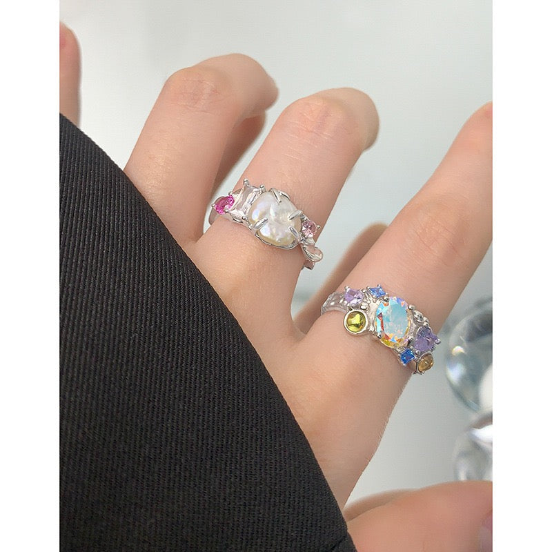 Pearl silver ring