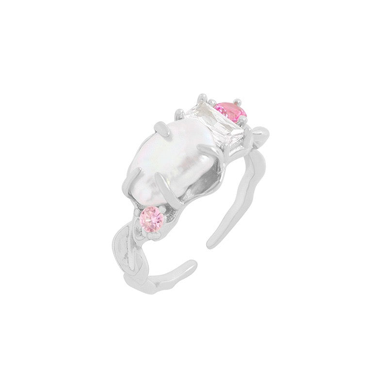 Pearl silver ring