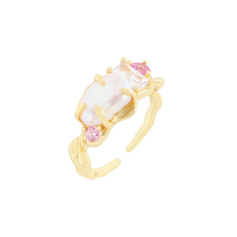 Pearl silver ring
