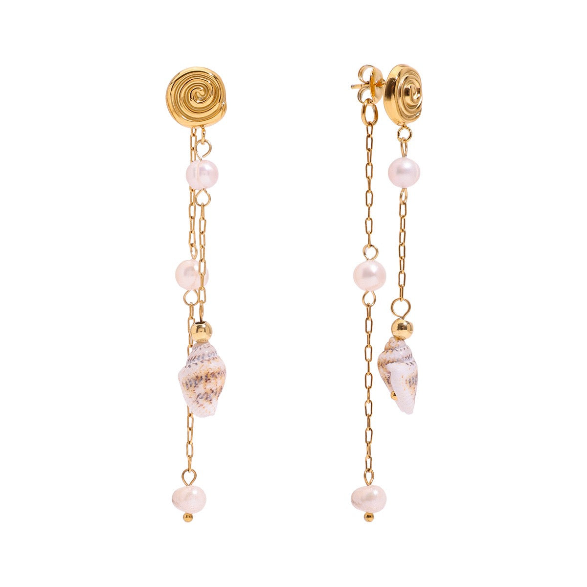 Natural shell swirl earrings