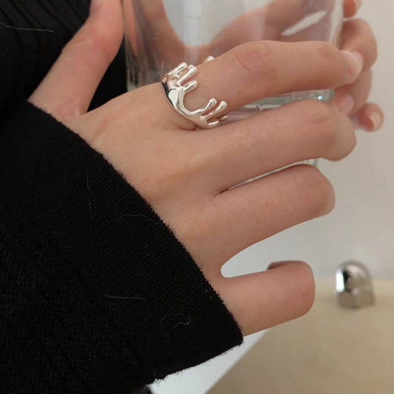 Brielle Lava Crown Silver ring