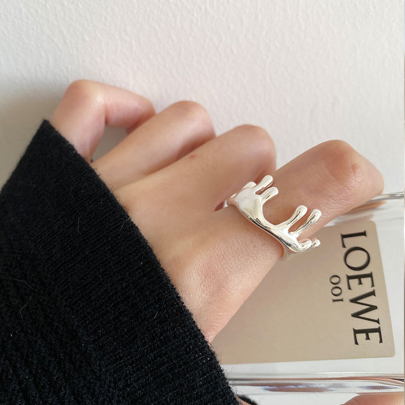 Brielle Lava Crown Silver ring