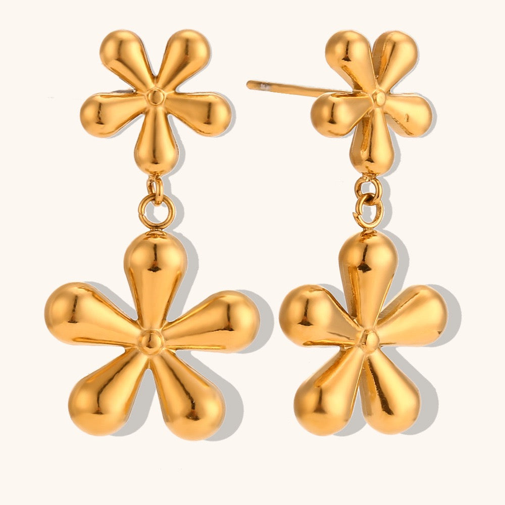 Double flower earrings