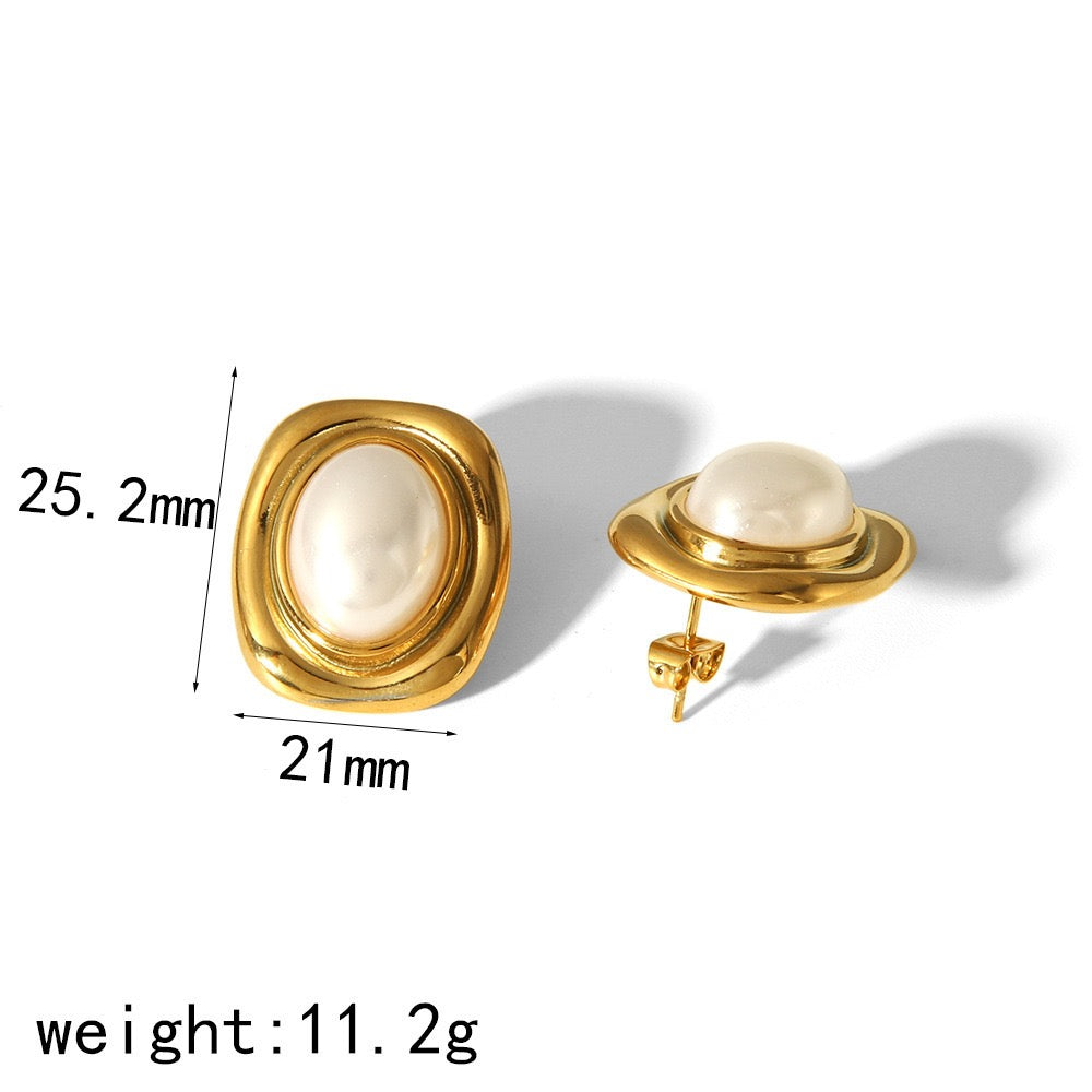 Square stone earrings