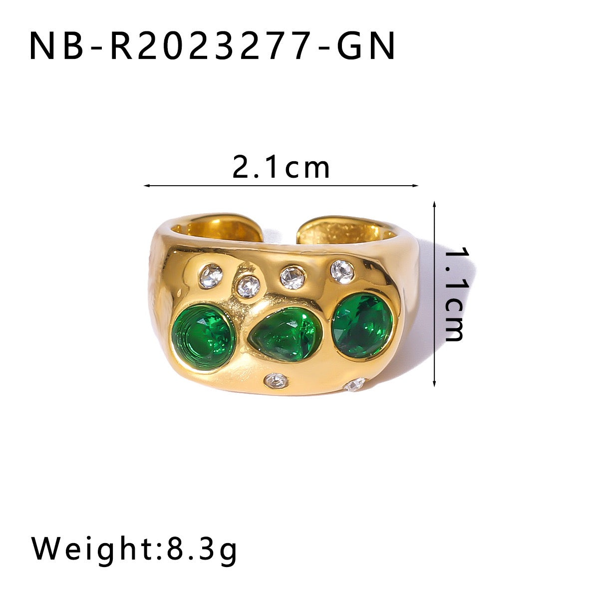 Gem rainbow rings