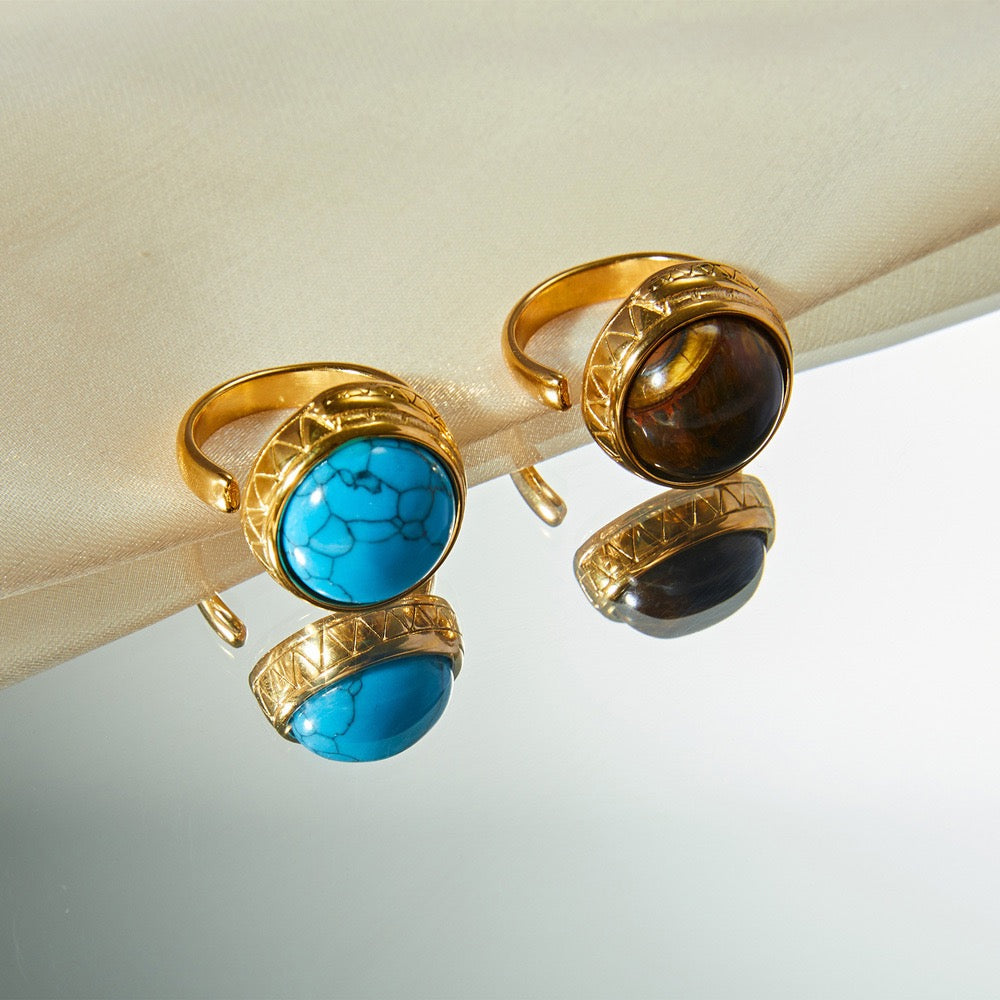 Natural stone rings
