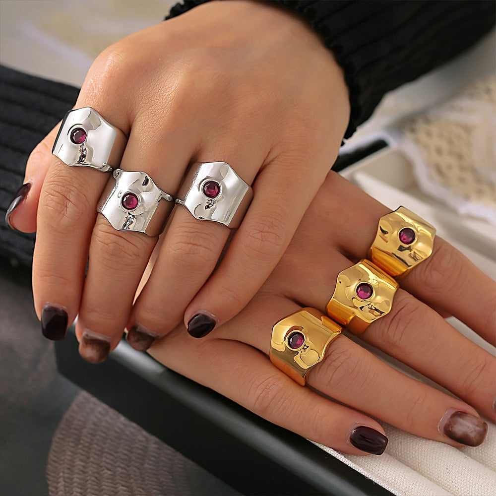 Pink gem ring