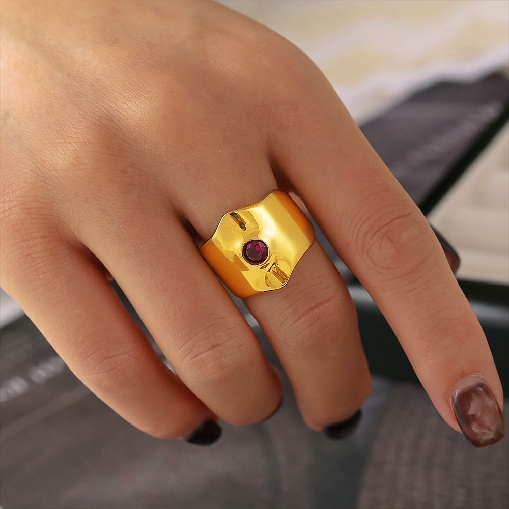 Pink gem ring