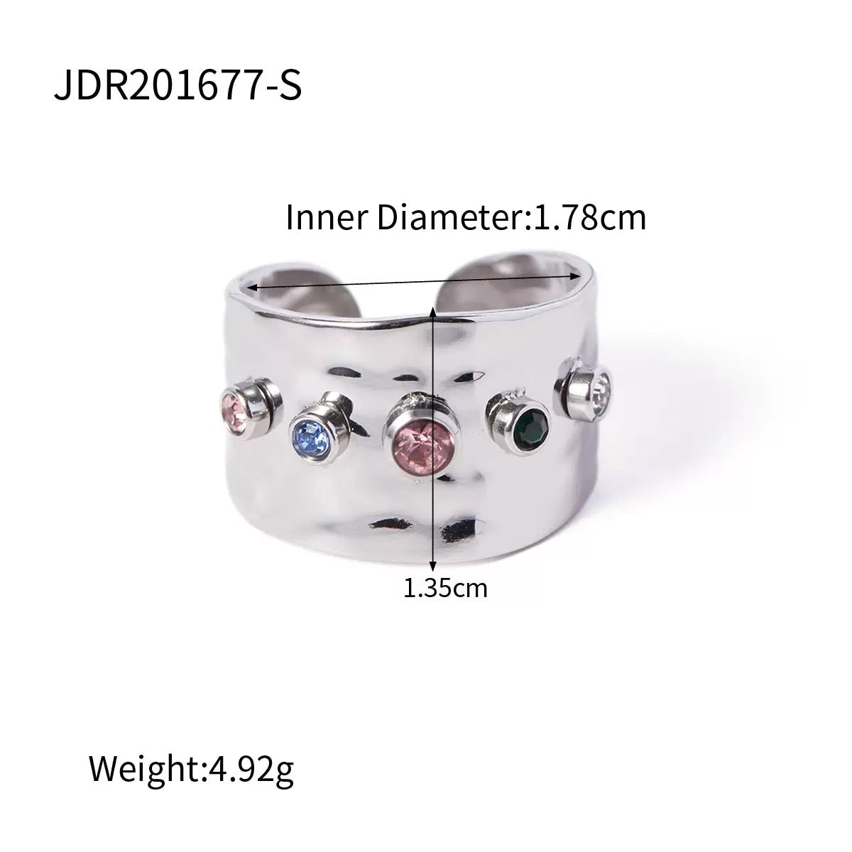 Rainbow stone band rings