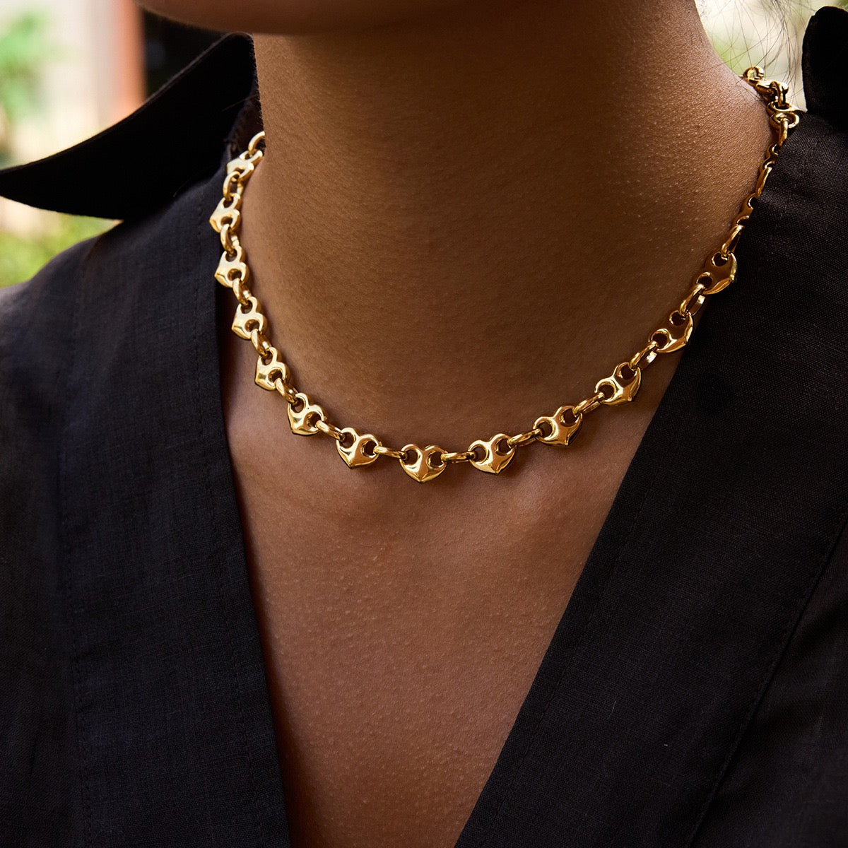 Heart lock chain set