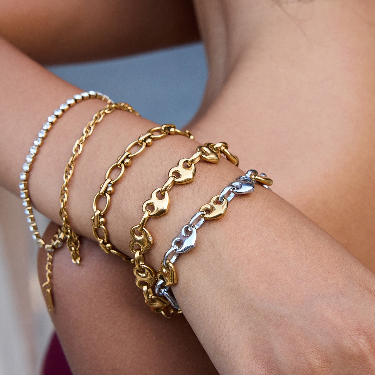Heart lock chain set
