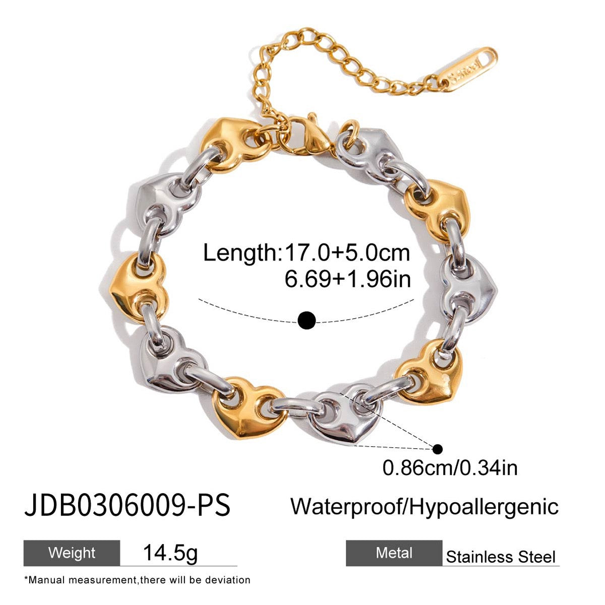Heart lock chain set