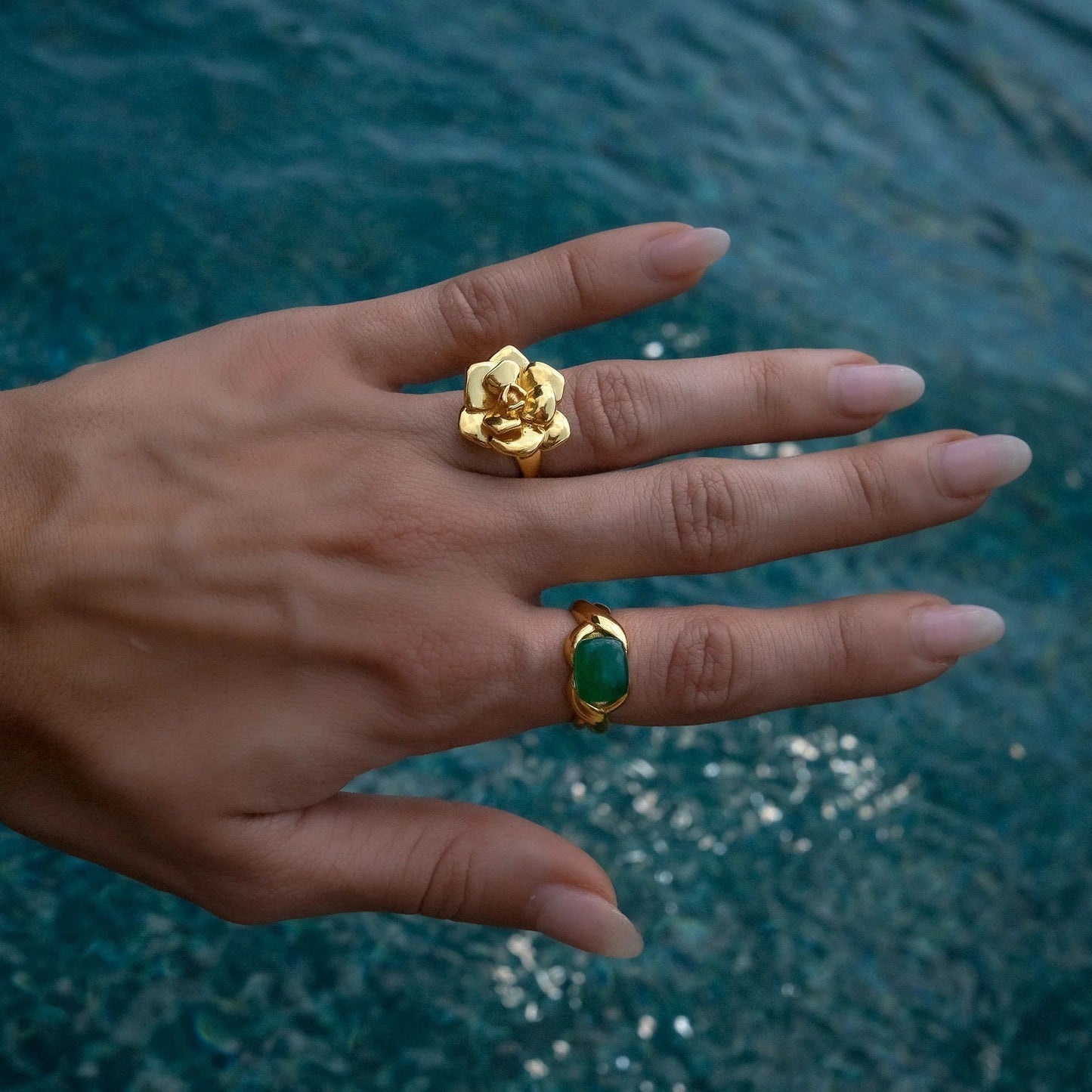 Camellia flower ring