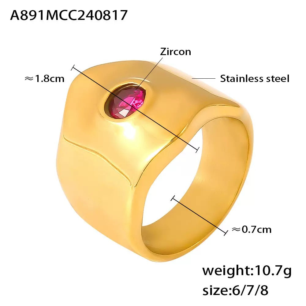 Pink gem ring