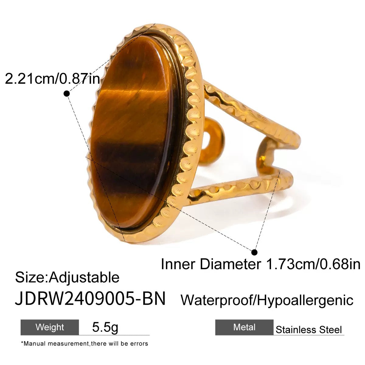 Oval stone rings