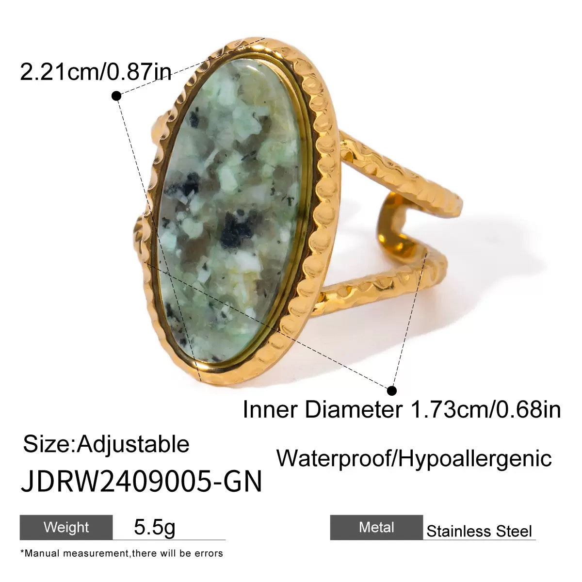 Oval stone rings