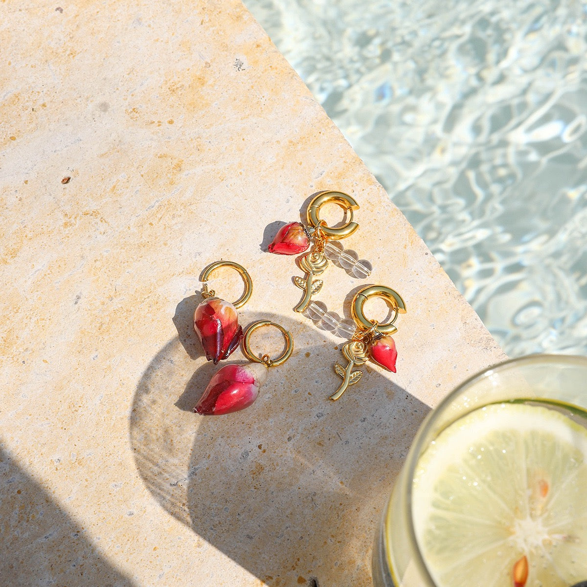 Red Rose earrings