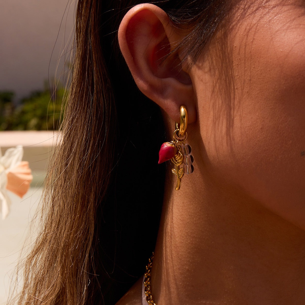 Red Rose earrings