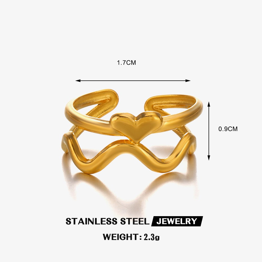 Layer heart rings