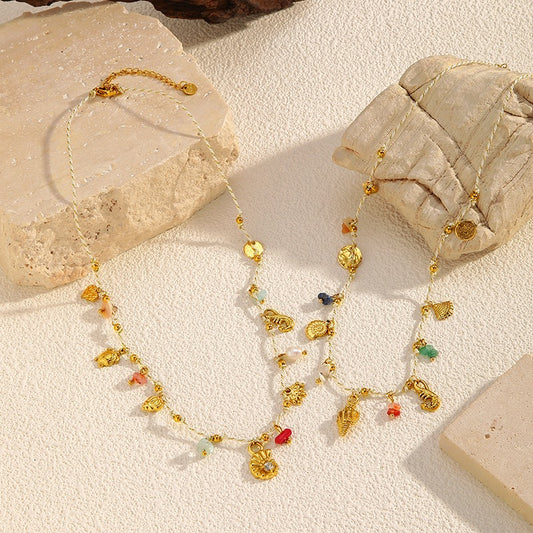 White rope charm necklace