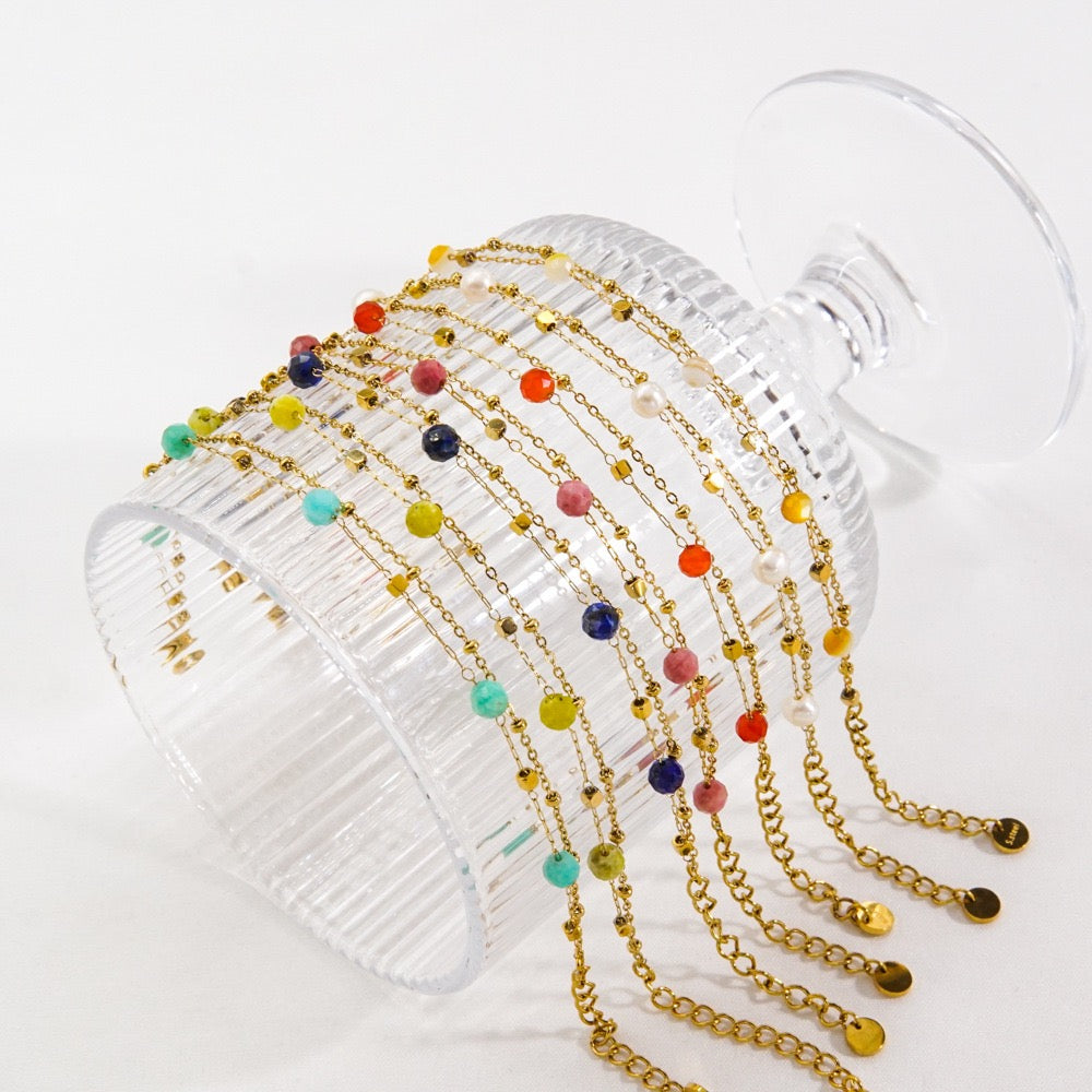 Layer beads natural stone bracelets