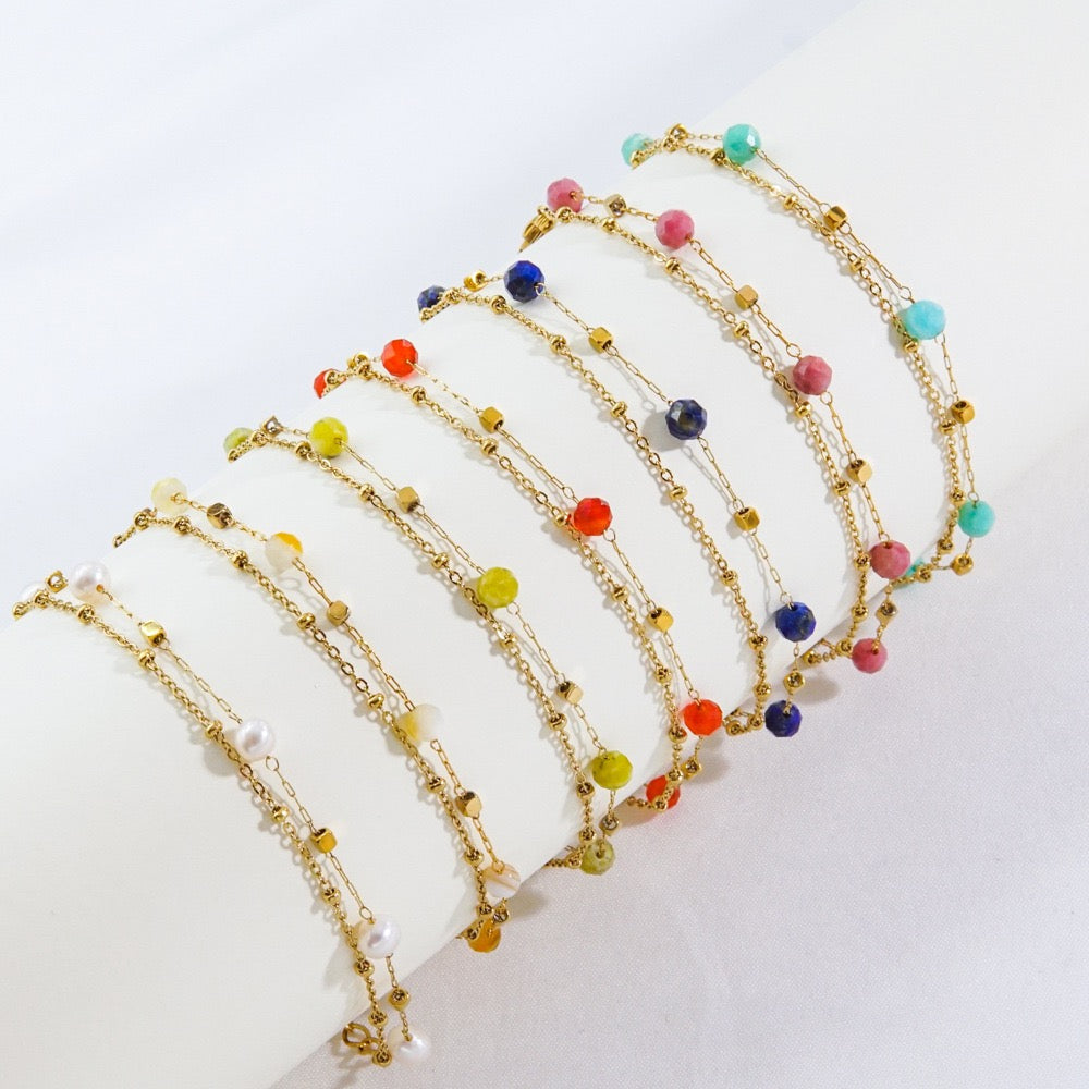 Layer beads natural stone bracelets