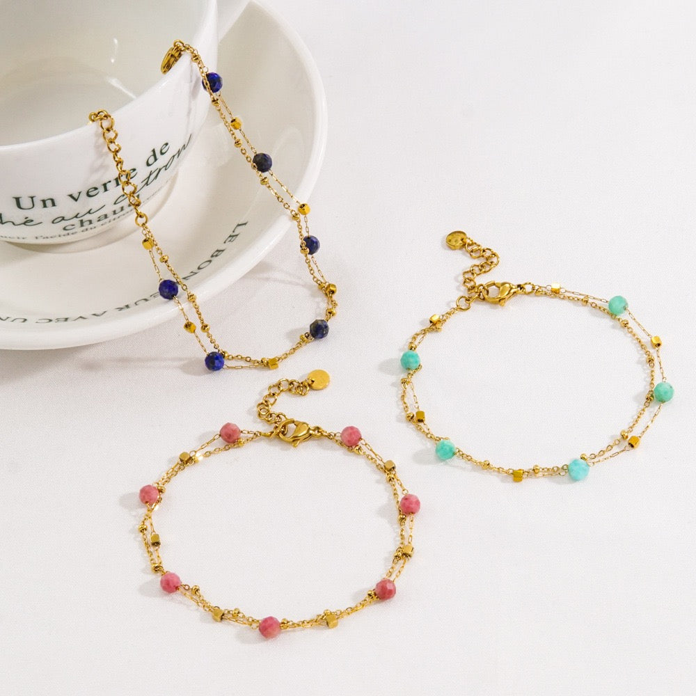 Layer beads natural stone bracelets