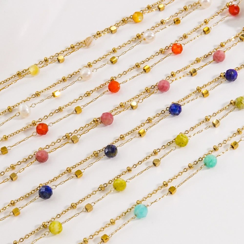 Layer beads natural stone bracelets
