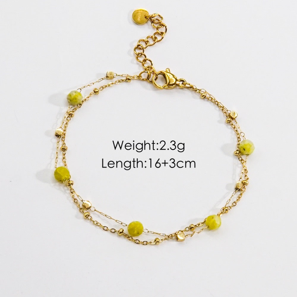 Layer beads natural stone bracelets