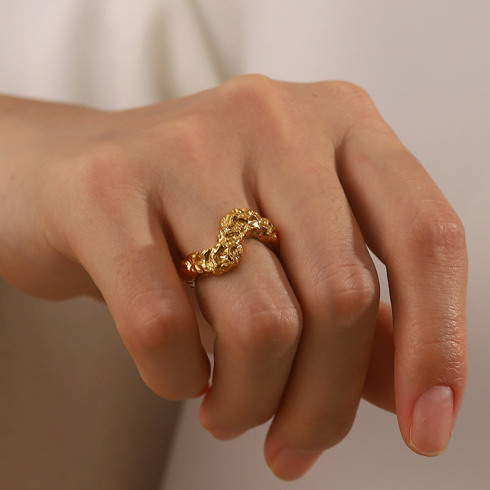 Stephanie melting wave ring
