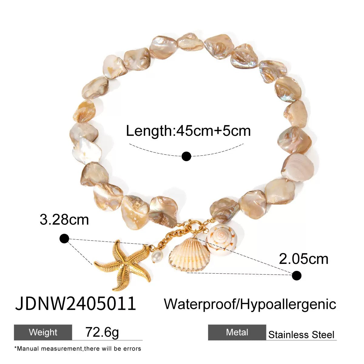 Natural shell starfish set
