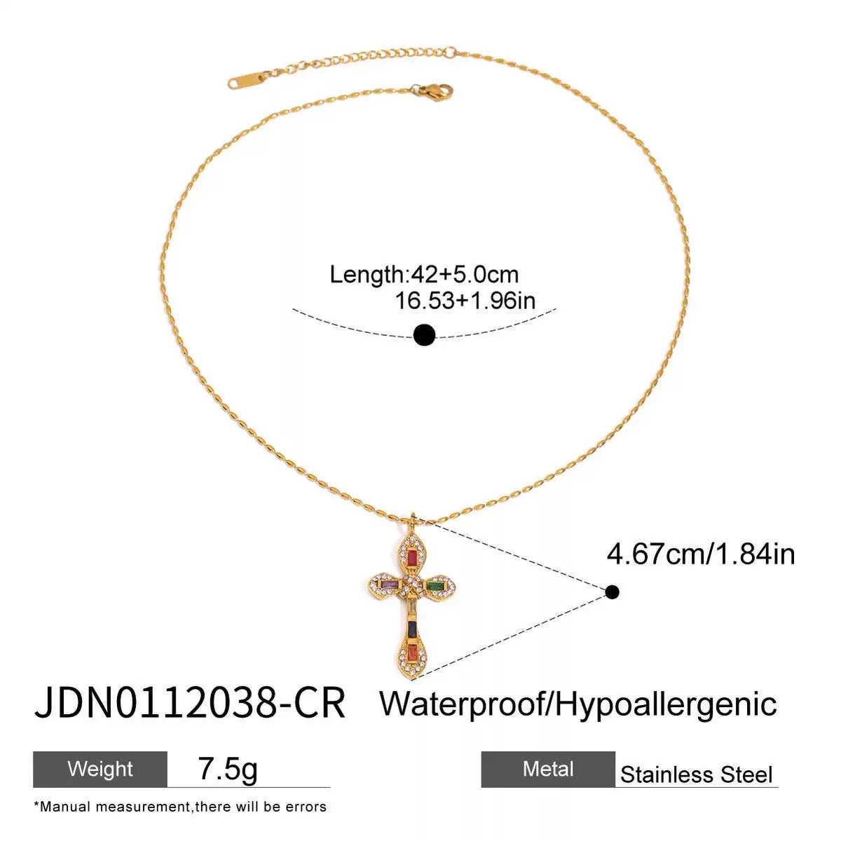 Stone cross necklaces
