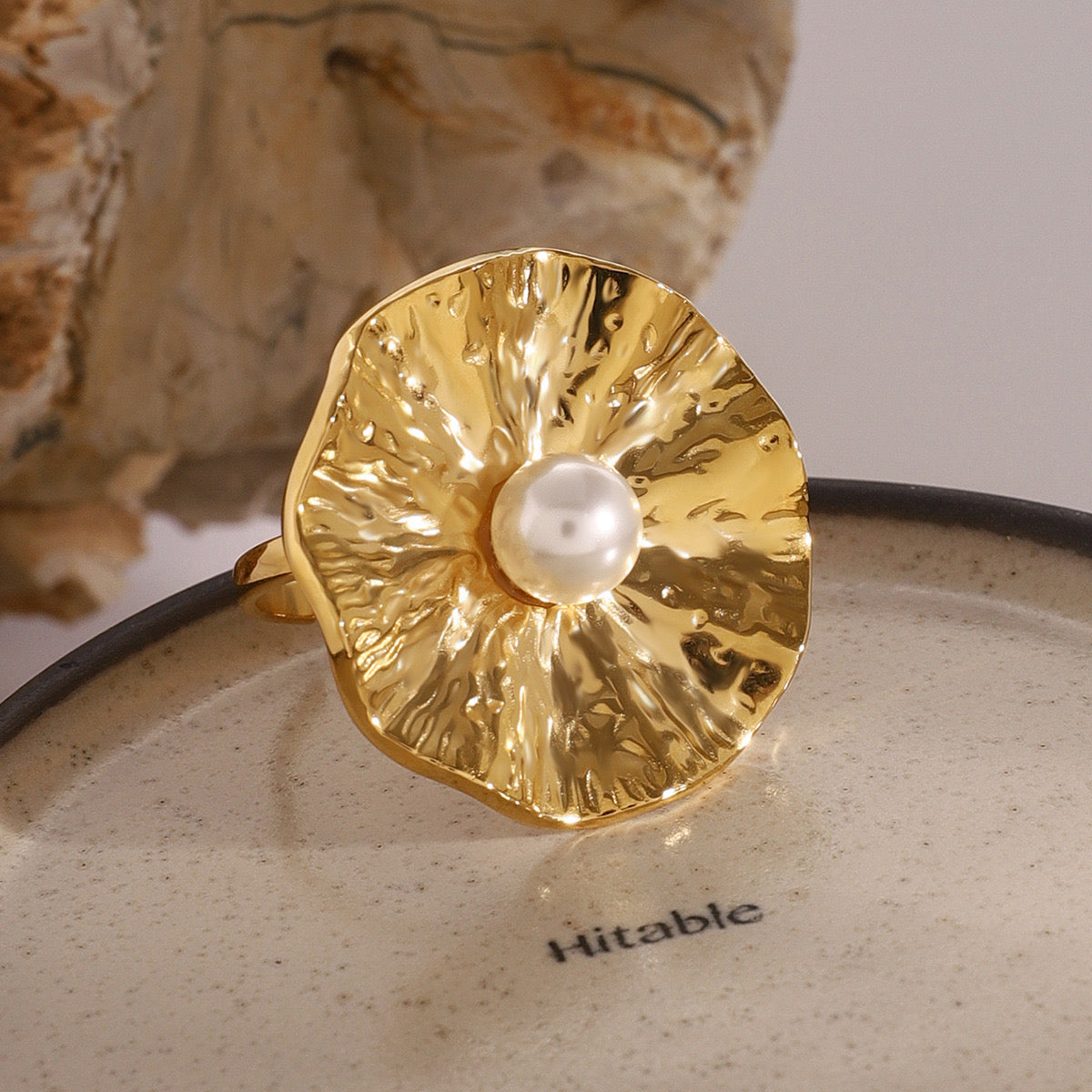 Louis Summer flower pearl ring