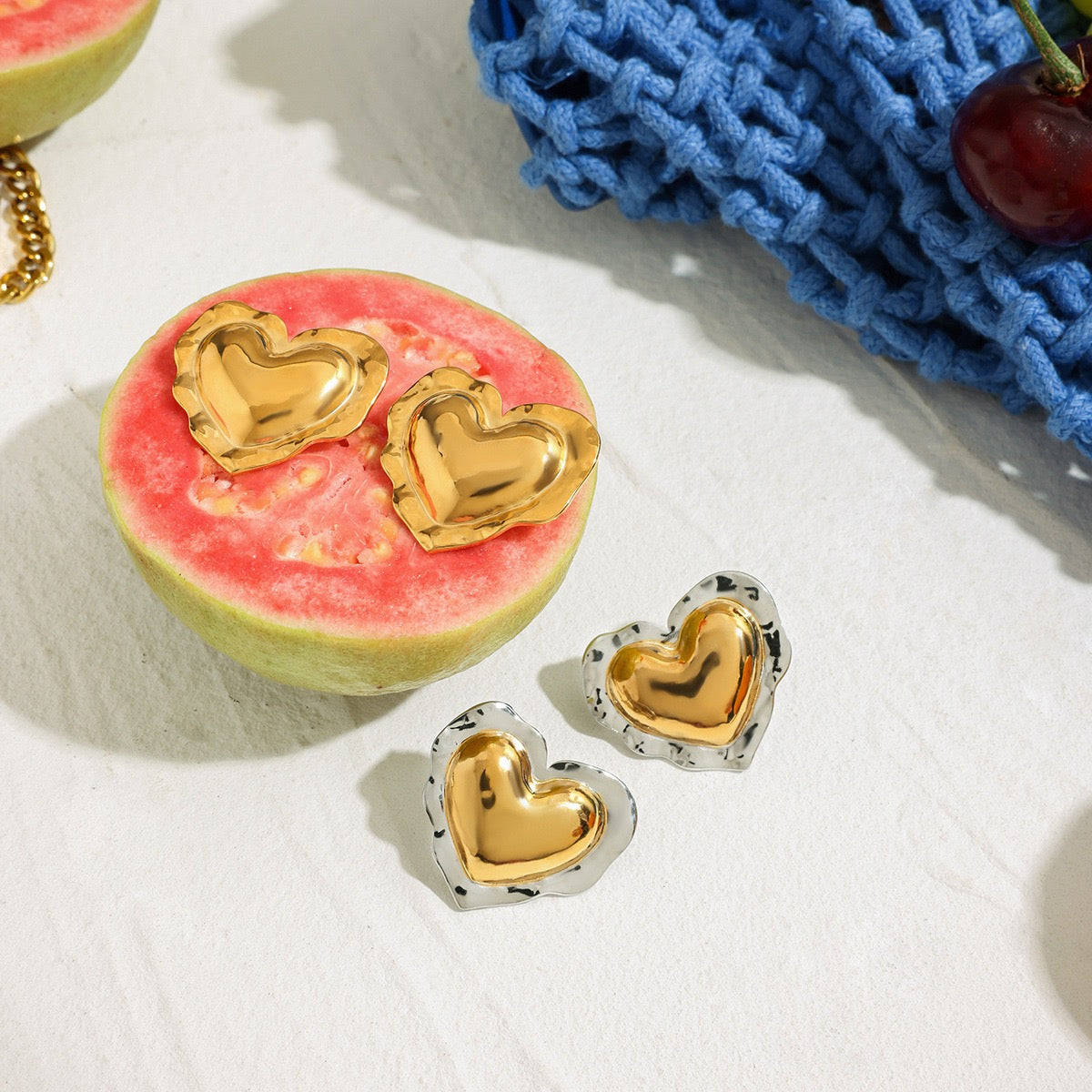 Lace heart earrings