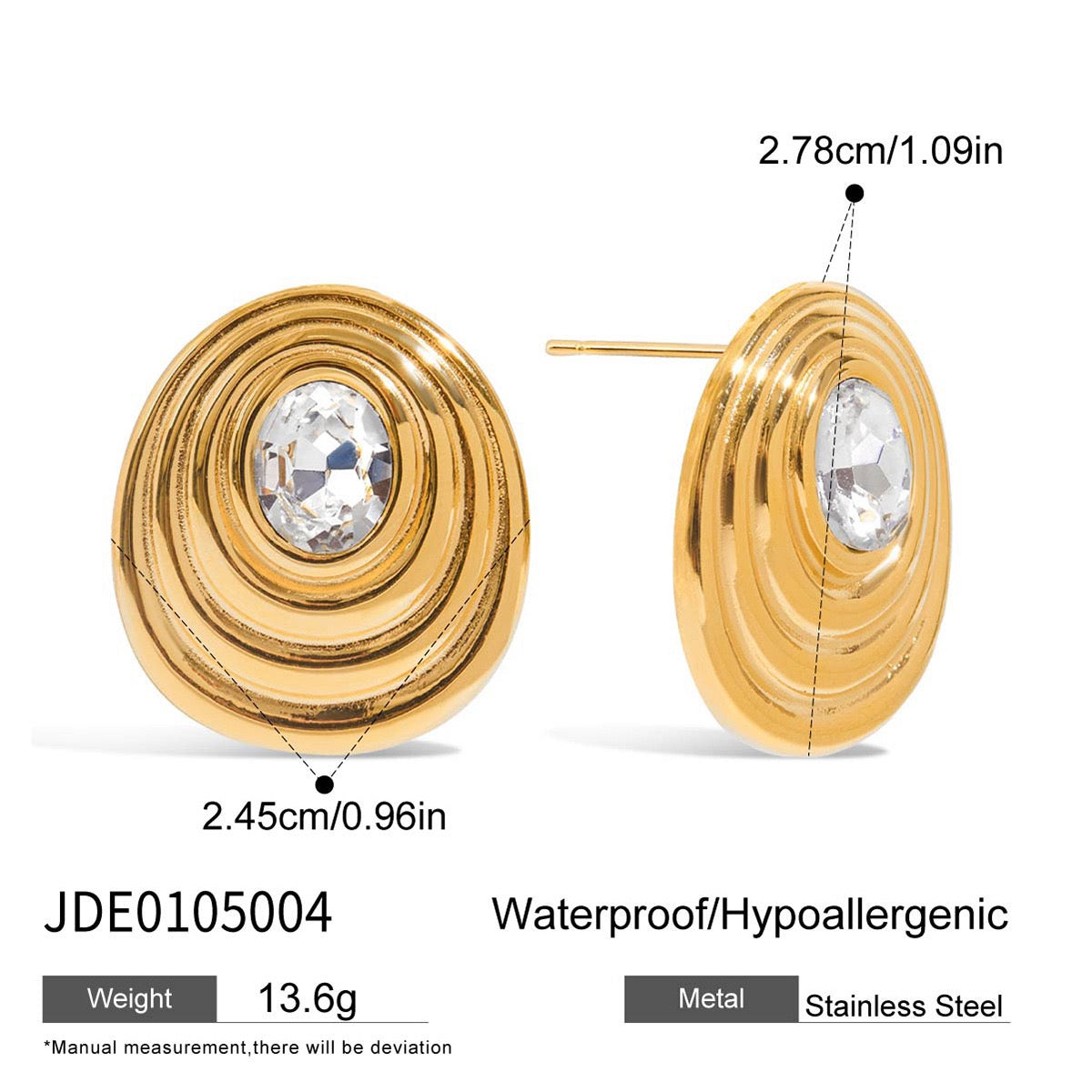 Classic swirl rock earrings