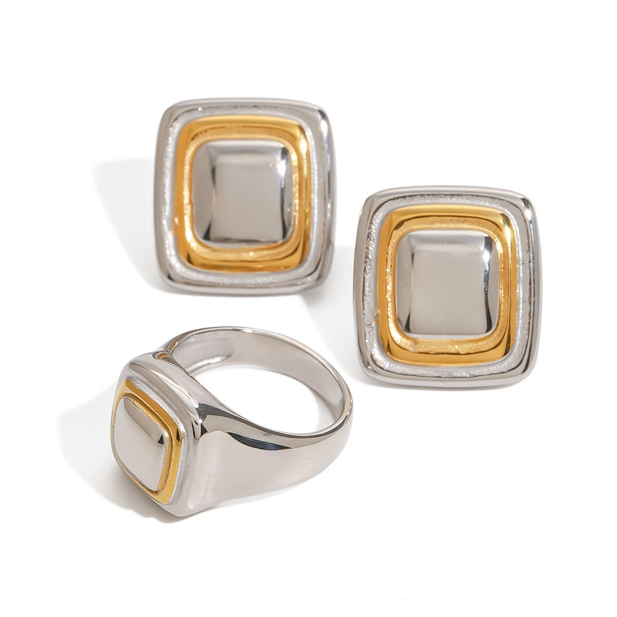 Vintage square earrings