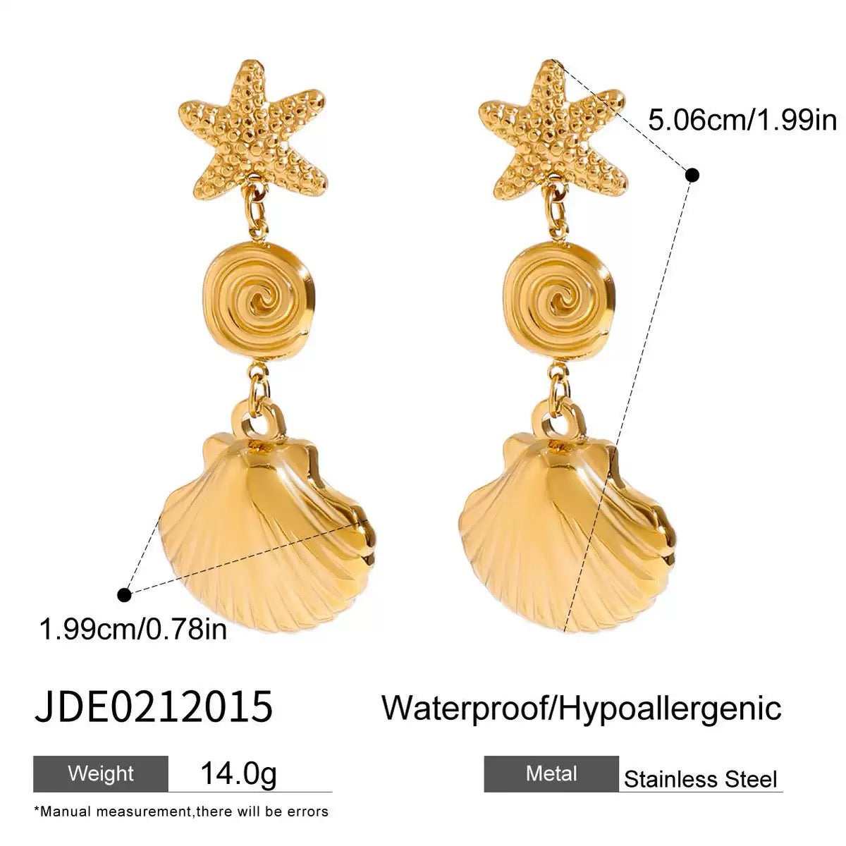 Red coral shell charm set