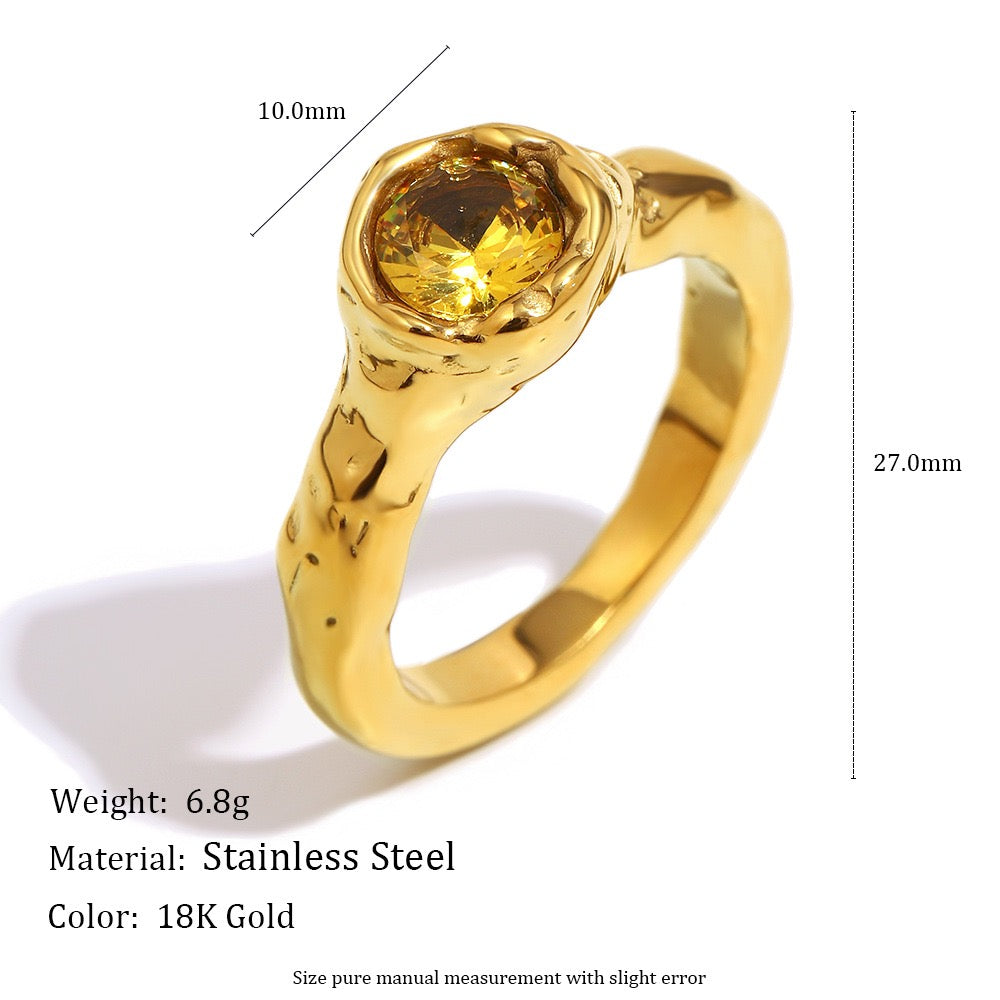 Golden stone rings