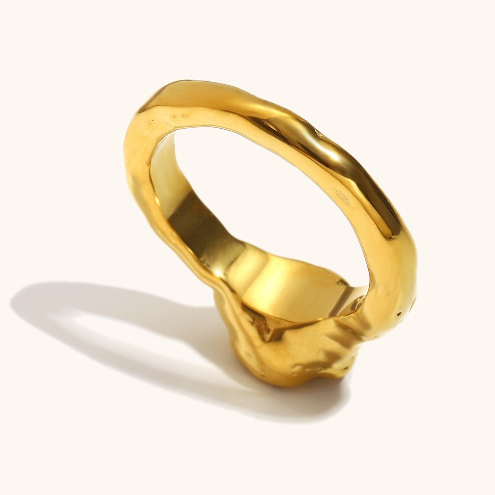 Golden stone rings