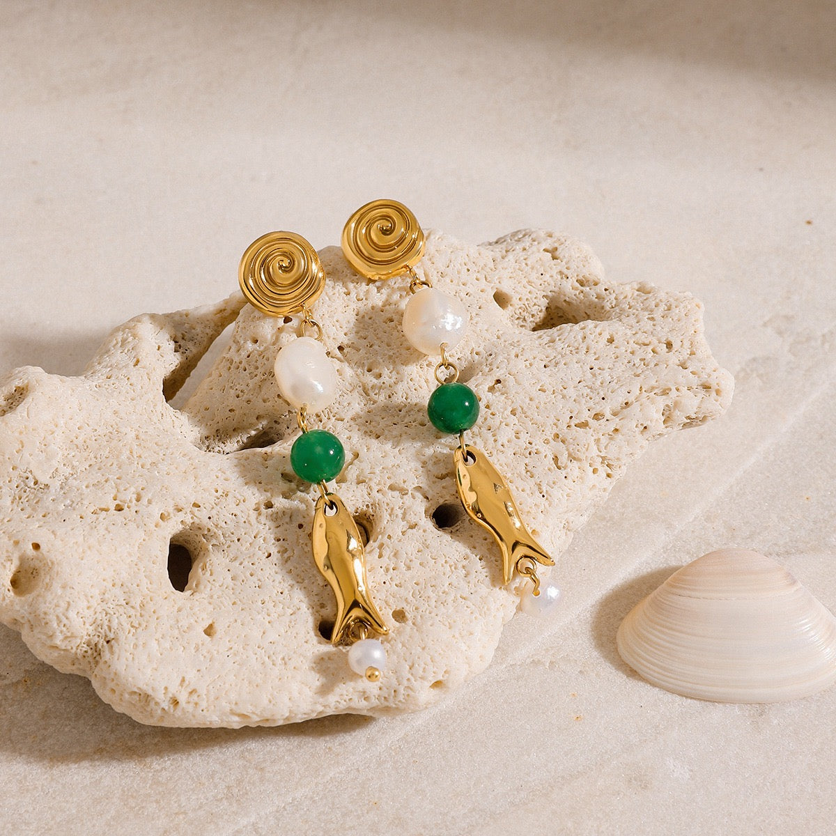 Swirl fish earrings