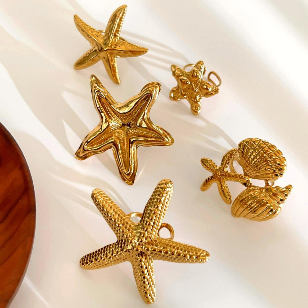 Big statement starfish rings