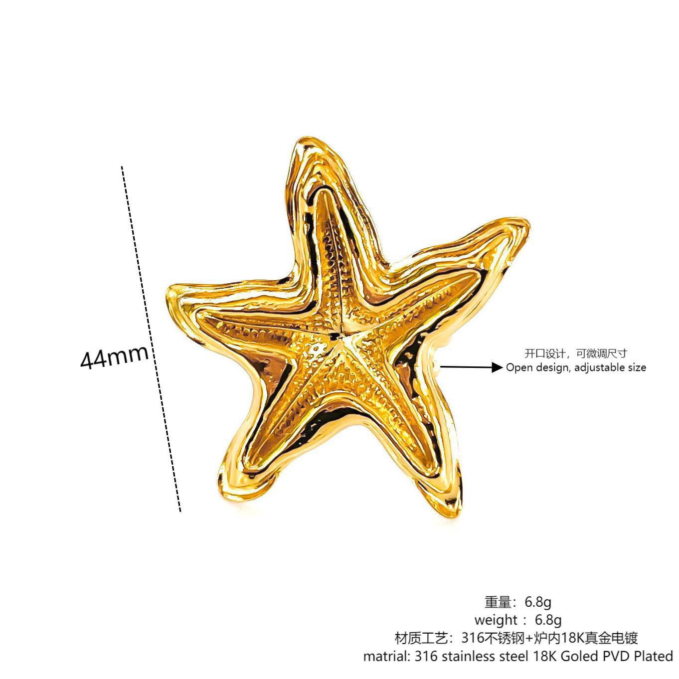 Big statement starfish rings