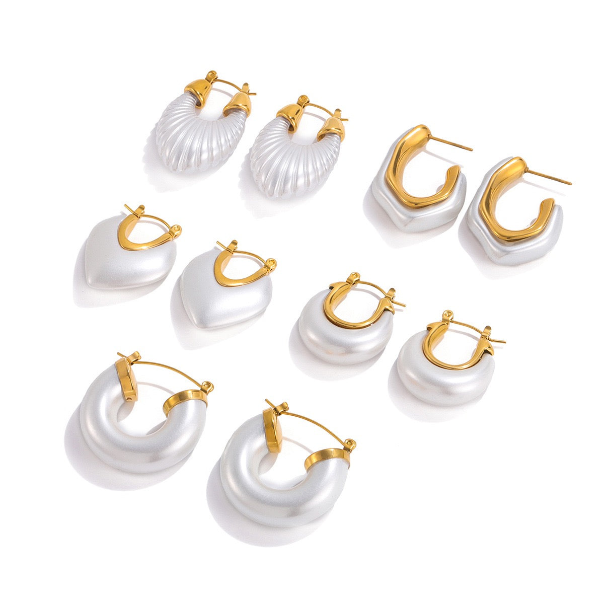 White pearly hoops