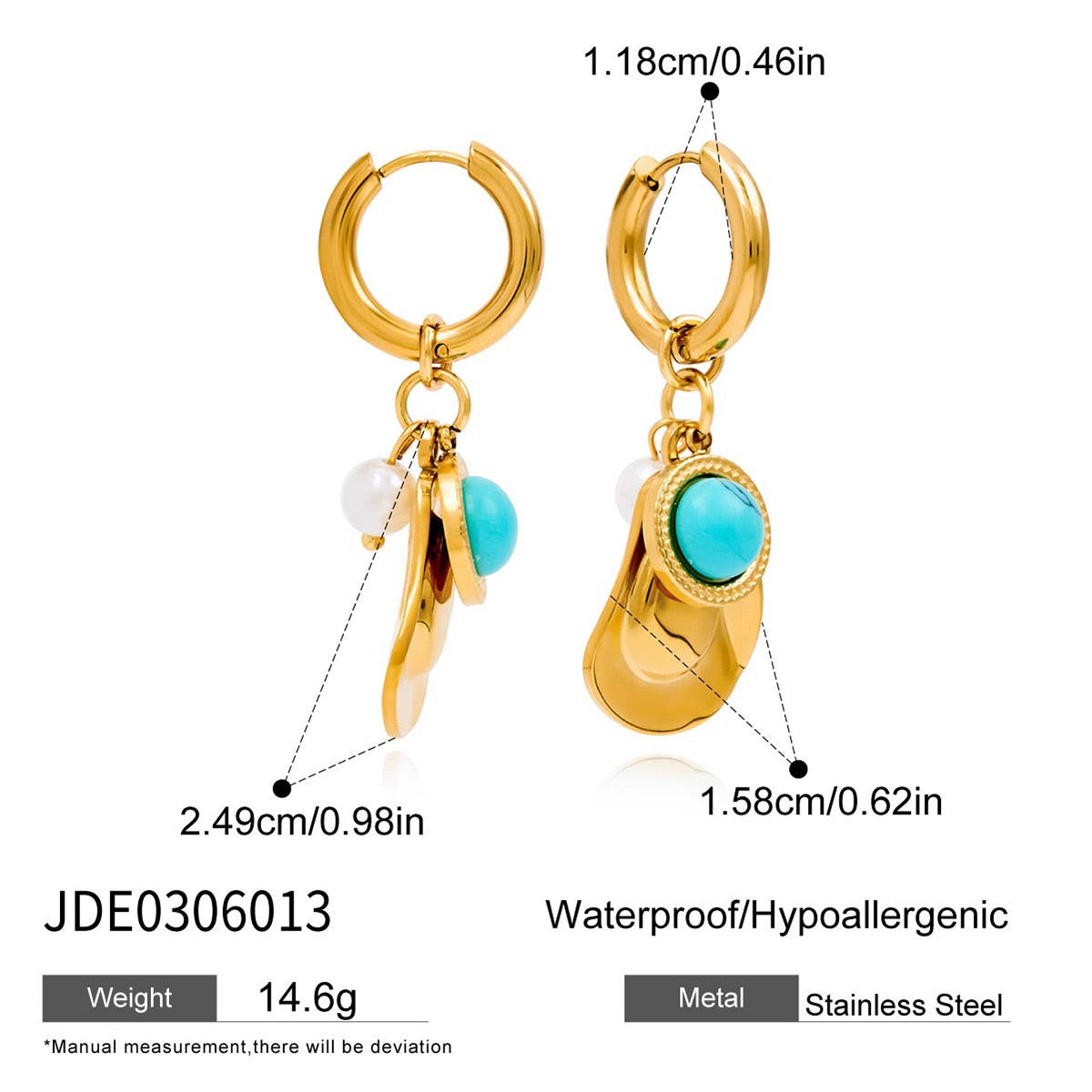 Blue turquoise hat hoops