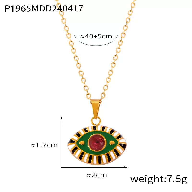 Hanks Evil eye zircon necklace