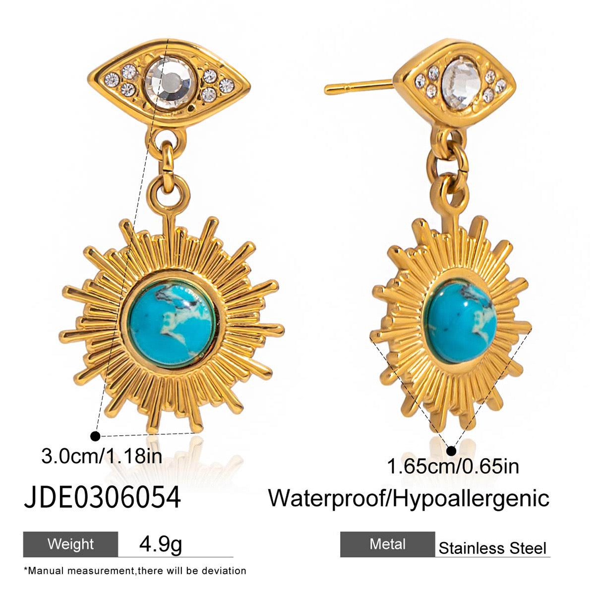 Blue eye earrings