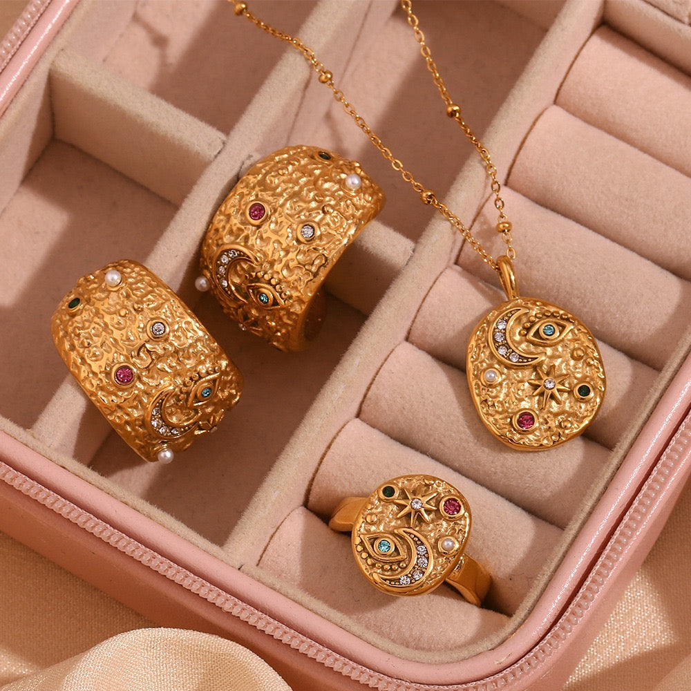 Starry moon night necklace