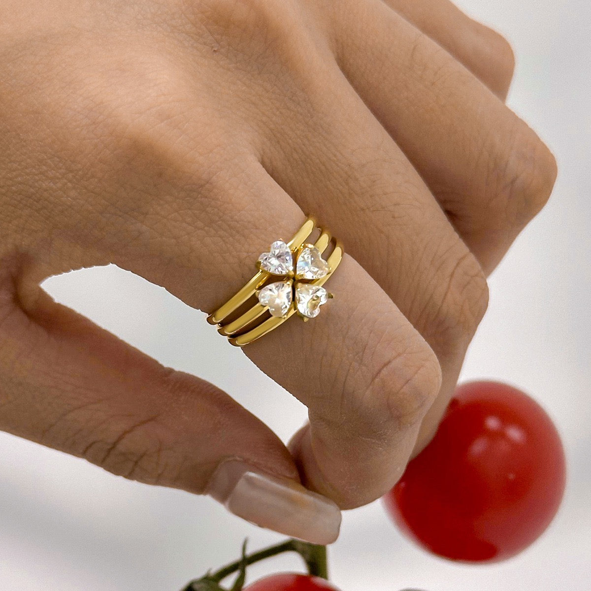 Stacking three rings set