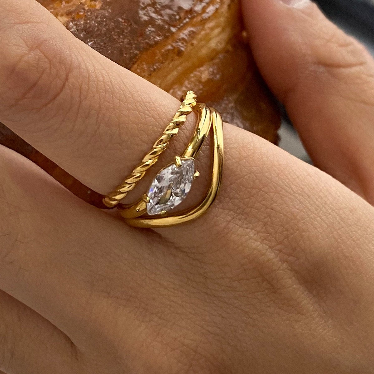 Stacking three rings set