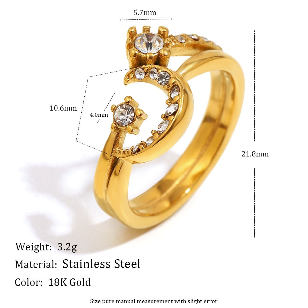 Nutina moon and star ring